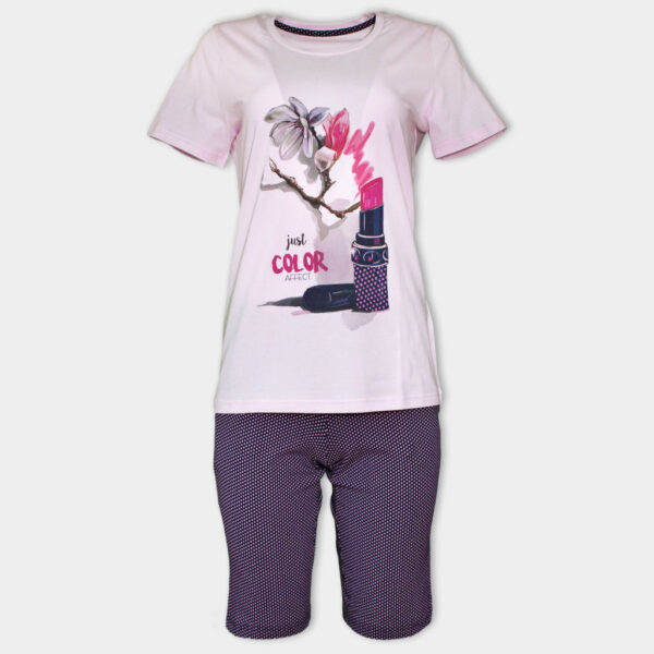 In comfy pjs - Удобни пижами и халати - Дамска лятна пижама с къс ръкав и къси панталони