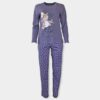 In comfy pjs - Удобни пижами и халати - Дамска памучна пижама зимна с щампа овца, с дълъг ръкав и дълъг панталон, лилава