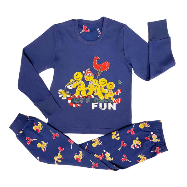 In comfy pjs - Удобни пижами и халати детска коледна пижама синя