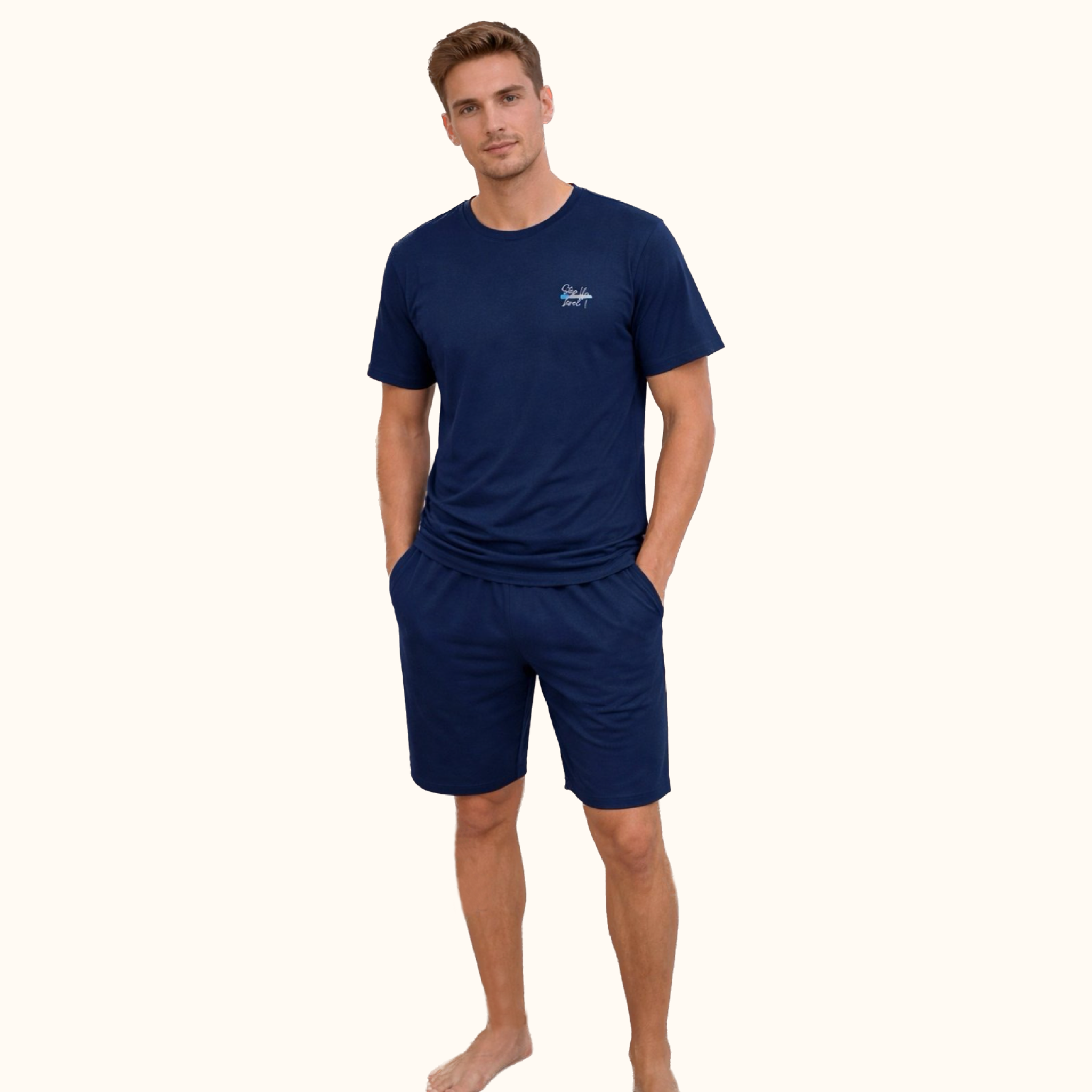 Мъжка Лятна Памучна Пижама Step Up от Spiko 2 - Мъжка Лятна Памучна Пижама Step Up от Spiko